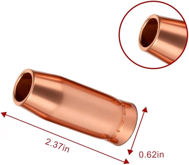 Hasweld 5PK Nozzle 198855 5/8" Fits Miller Spoolmatic 15A 30A Pro & XR Series Roughneck C-Series Welding Gun Consumables - Image 3